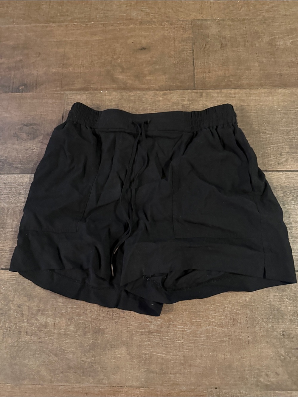 Kersh Women’s Black Elastic Waist Woven Medium Shorts
